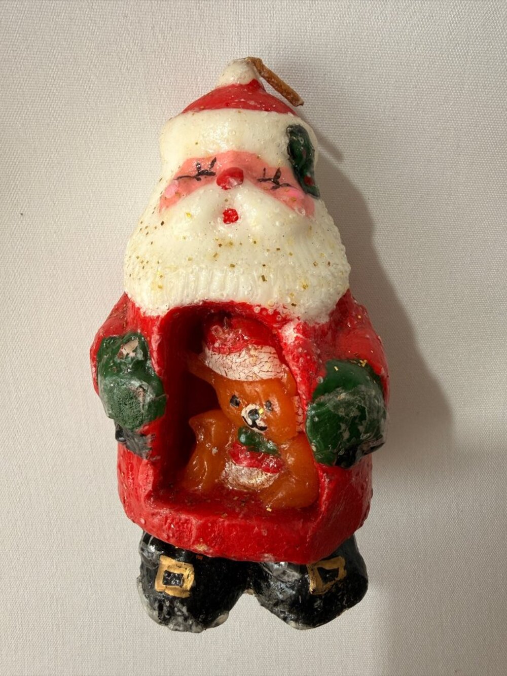 Vintage Hand-Painted Santa Figurine Ornament